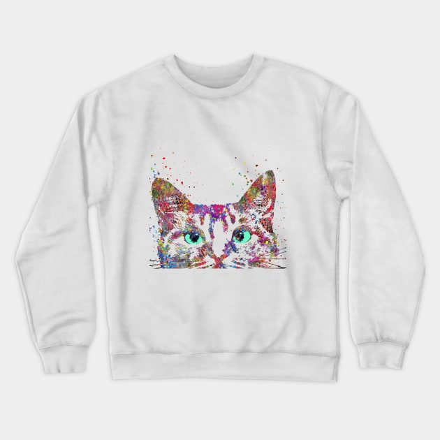 Peeking cat Crewneck Sweatshirt by RosaliArt